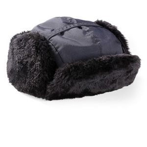 Black Arctic Trooper Cap Faux Fur - winter hat